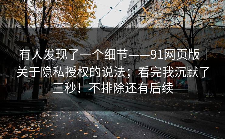 有人发现了一个细节——91网页版｜关于隐私授权的说法；看完我沉默了三秒！不排除还有后续  第1张